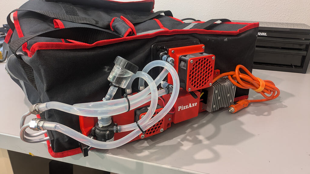 PizzAxe - Bitcoin mining pizza bag warmer by PizzAndy